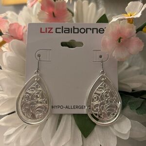 NWT Liz Claiborne Silver Earrings